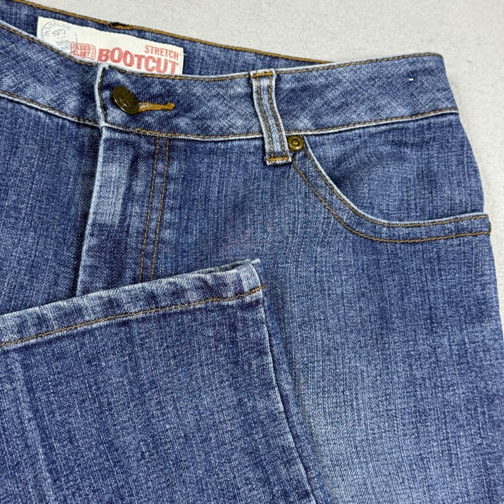 Faded Glory Missy Petite Bootcut Jeans Dark Stone Studded Pockets Blue Size 10P
